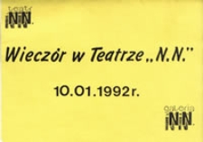 Wiecz&oacute;r w Teatrze "N.N." : zaproszenie