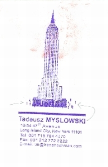 Pieczęć z logiem pracowni Tadeusza Mysłowskiego