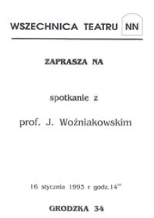 Spotkanie z prof. J. Woźniakowskim