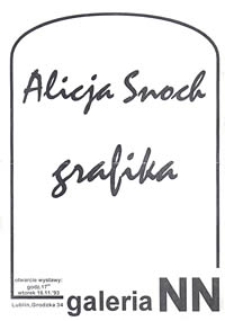 Alicja Snoch : grafika