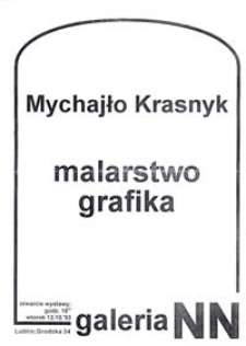 Mychajło Krasnyk : malarstwo i grafika