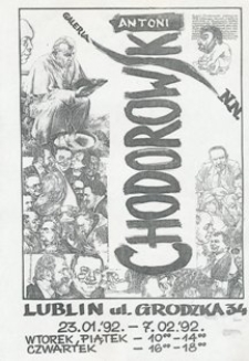 Afisz wystawy rysunk&oacute;w Antoniego Chodorowskiego