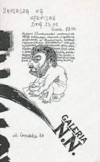 Zaproszenie na wernisaż wystawy rysunk&oacute;w Antoniego Chodorowskiego