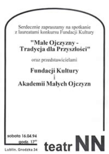 Małe Ojczyzny - Tradycja dla Przyszłości (afisz)