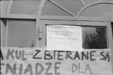 Plakaty wiec NSZZ „Solidarność” 5 maja 1988 mającego miejsce na Katolickim Uniwersytecie Lubelskim