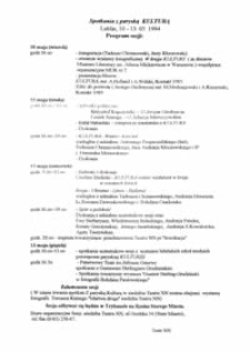 Spotkania z paryską KULTURĄ Lublin, 10-13. 05.1994 : Program sesji