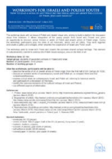 Workshops for Israeli and Polish youth "How to read a work of art?"