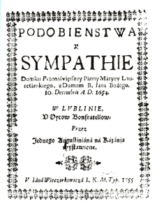 karta tytułowa anonimowego druku z oficyny Jana Wieczorkowicza z 1655r.