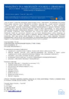 Warsztaty dla młodzieży polskiej i izraelskiej "Listy do Henia - warsztat o trudnej pamięci o żydowskich dzieciach, kt&oacute;re zginęły w Holokauście"