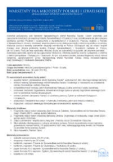 Warsztaty dla młodzieży polskiej i izraelskiej "Sprawiedliwi wśr&oacute;d Narod&oacute;w Świata"