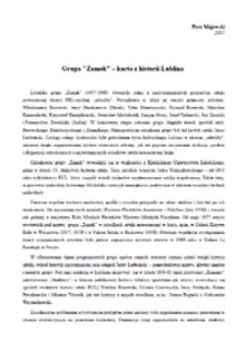 Grupa "Zamek" &ndash; karta z historii Lublina