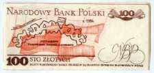 Banknot 100-złotowy (rewers)