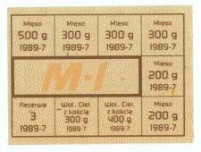 Kartka żywnościowa na mięso