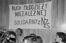 Plakaty towarzyszące spotkaniu informacyjnemu dotyczącego Niezależnego Zrzeszenia Studentów w Lublinie