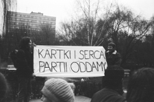 Transparent z akcji Pomarańczowe Alternatywy przeprowadzonej 6 grudnia 1988 roku w Lublinie