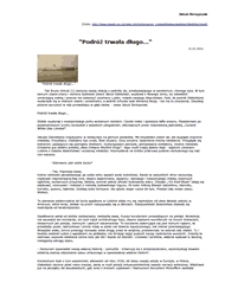 "Podr&oacute;ż trwała długo..."