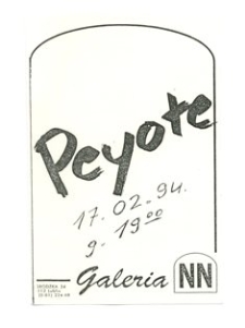 Afisz informujący o koncercie zespołu "Peyote"