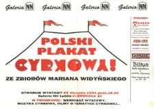 Afisz informujący o wystawie "Polski plakat cyrkowy!"