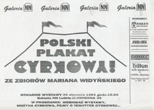 Afisz informujący o wystawie "Polski plakat cyrkowy!"