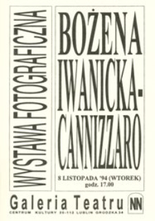 Ulotka towarzysząca wystawie fotografii Bożeny Iwanickiej-Cannizzaro