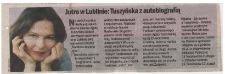 Jutro w Lublinie: Tuszyńska z autobiografią