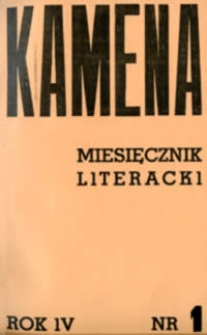 Kamena : miesięcznik literacki Nr 1 (31), R. IV (1936)