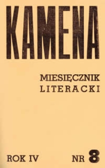 Kamena : miesięcznik literacki Nr 8 (38), R. IV (1937)