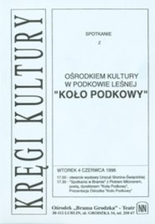 Ulotka informująca o spotkaniu z Ośrodkiem Kultury w Podkowie Leśnej