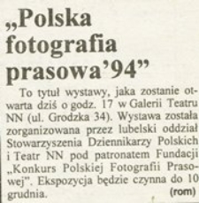 "Polska Fotografia Prasowa '94"