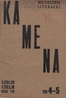 Kamena : miesięcznik literacki Nr 4-5 (64-65), R. VII (1946)
