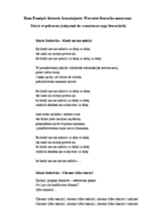 Dom Pamięci: historia Arnsztajn&oacute;w. Warsztaty literacko-muzyczne : załącznik 2. teksty wsp&oacute;łczesne