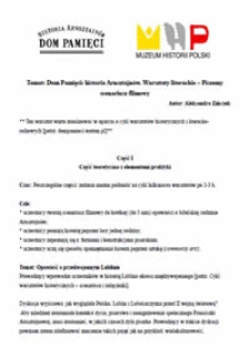 Dom Pamięci: historia Arnsztajn&oacute;w. Warsztaty literackie &ndash; Piszemy scenariusz filmowy