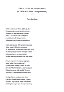 Dom Pamięci: historia Arnsztajn&oacute;w. Warsztaty literackie &ndash; Piszemy scenariusz filmowy : załącznik 4. Wiersze Franciszki Arnsztajnowej