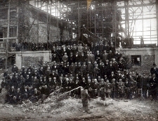 Pracownicy na budowie elektrowni miejskiej w Lublinie