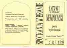 Spotkania w Bramie : Andrzej Niewiadomski, poeta, krytyk literacki