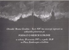 Zaproszenie na widowisko plenerowe "Poemat o mieście Lublinie"