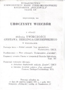 60-lecie twórczości Gustawa Herlinga- Grudzińskiego
