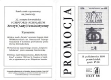 Promocja 22 zeszytu kwartalnika "Scriptores Scholarum". Zeszyt (Anty)Feministyczny