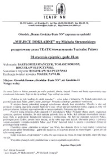 "Miejsce dokładne" wg Michała Strzemskiego