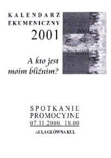 Promocja Kalendarza Ekumenicznego 2001( zaprszenie)