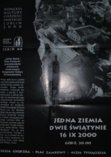 Kongres Kultury Chrześcijańskiej w Lublinie 2000. Jedna ziemia dwie świątynie (plakat)
