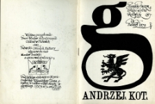 Broszura, katalog wystawy "Rysunki tuszem, druki ulotne, ekslibrysy Andrzeja Kota"