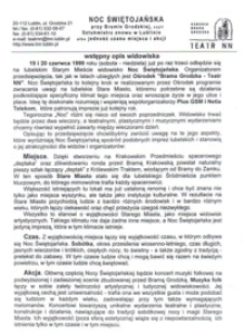 Noc Świętojańska - opis widowiska