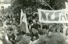 Wiec studencki na Placu Litewskim w Lublinie