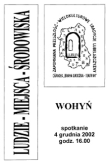 Ludzie - Miejsca - Środowiska, Wohyń