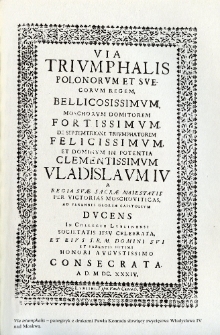 Via triumphalis - panegiryk z drukarni Pawła Konrada