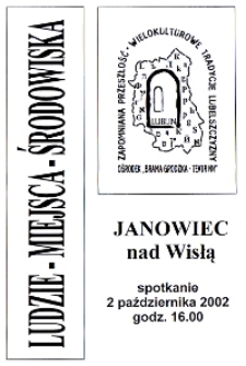 Ludzie - Miejsca - Środowiska: Janowiec nad Wisłą