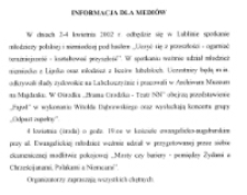 Informacja dla mediów