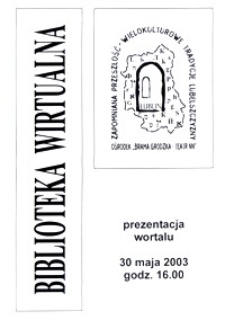 Wirtualna Biblioteka Lublina i Regionu Lubelskiego : zaproszenie na prezentację
