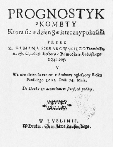 Prognostyk z komety, Sierakowski Fabian